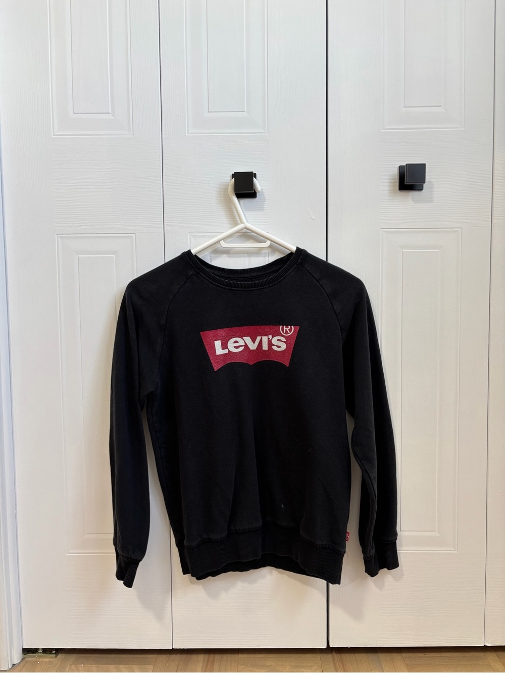Levi's Black Crewneck Sweatshirt with Red Logo